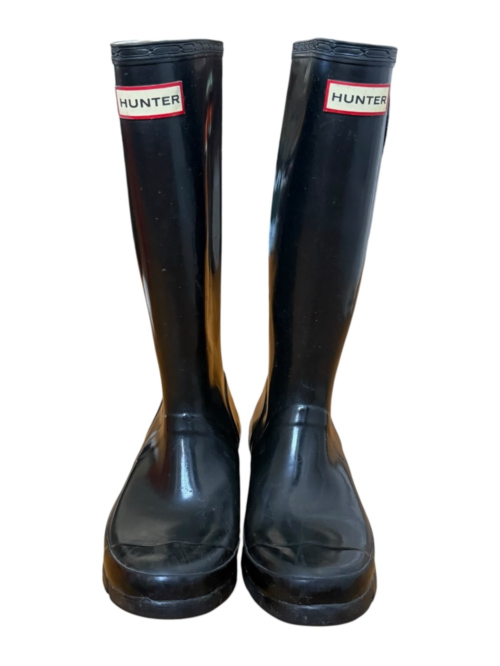 Hunter Kids Original Gloss Tall Rain Boots Big Kids 4 M / 5 F Black Waterproof - Picture 3 of 16
